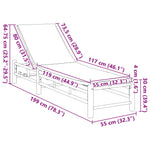 Minimalist Sun Lounger with Cushions 55x199x30 Daily Living Essential Summer