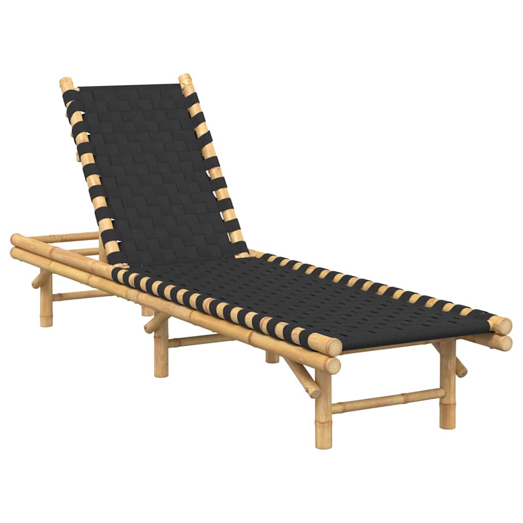 Durable Sun Lounger with Black Woven Home Use Modern Living 