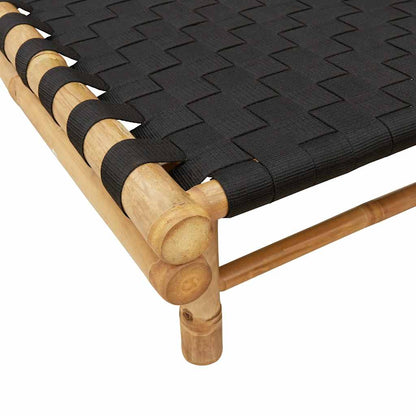 Durable Sun Lounger with Black Woven Home Use Modern Living 