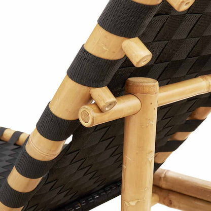 Durable Sun Lounger with Black Woven Home Use Modern Living 