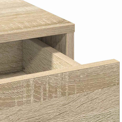 Brown Dressing Table with LED Lights Drawer Shelf Engineered Wood Makeup Vanity Unit