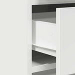 White Dressing Table Set 2 Piece LED Lights Drawer Engineered Wood Vanity Unit