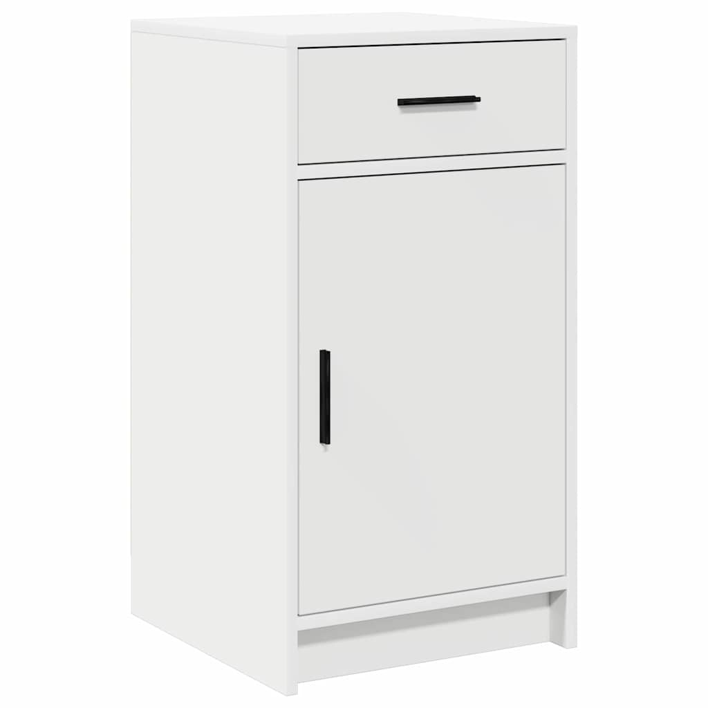 White Dressing Table Set 2 Piece LED Lights Drawer Engineered Wood Vanity Unit
