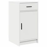 White Dressing Table Set 2 Piece LED Lights Drawer Engineered Wood Vanity Unit