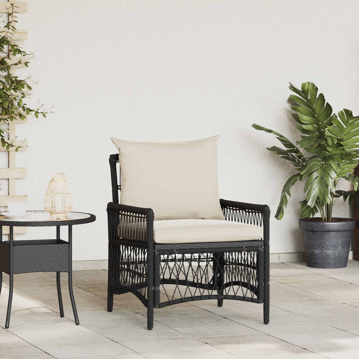 Decorative Garden Chair with Cushion Black Home Use Patio Relax 