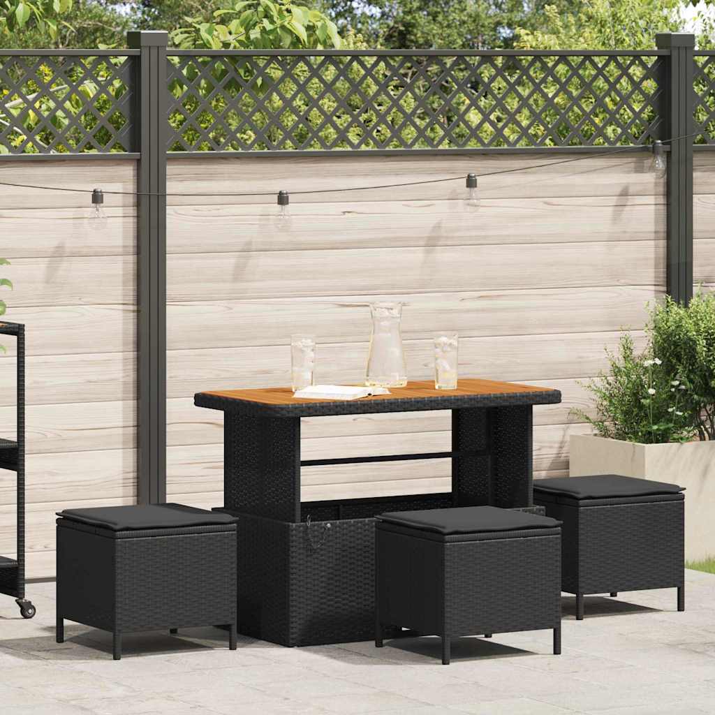Versatile Garden Dining Set Black Poly Relaxing Seating Patio Relax 