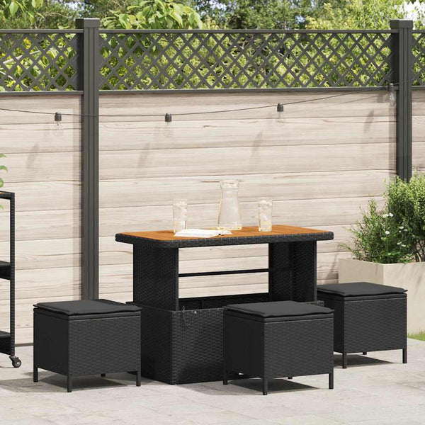  Versatile Garden Dining Set Black Poly Relaxing Seating Patio Relax