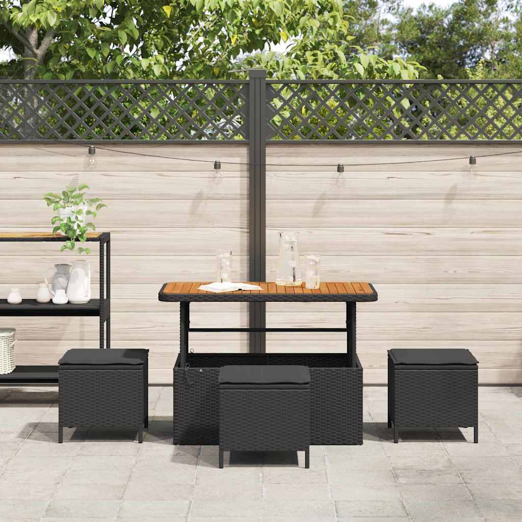 Versatile Garden Dining Set Black Poly Relaxing Seating Patio Relax 