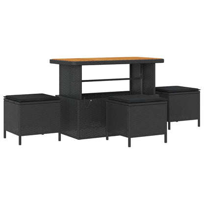 Versatile Garden Dining Set Black Poly Relaxing Seating Patio Relax 