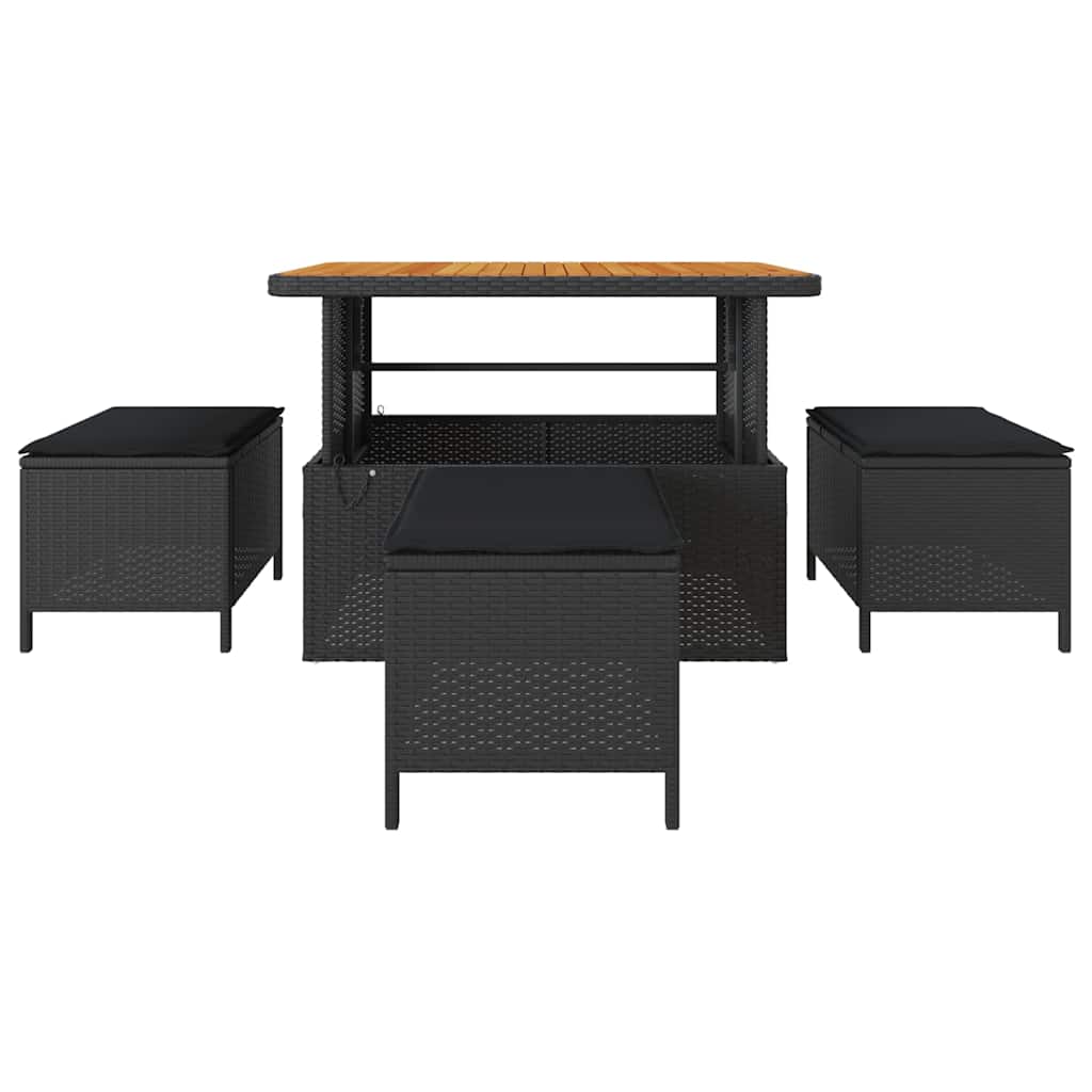 Versatile Garden Dining Set Black Poly Relaxing Seating Patio Relax 