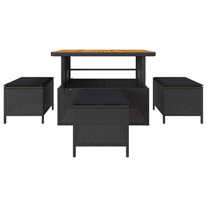 Versatile Garden Dining Set Black Poly Relaxing Seating Patio Relax 