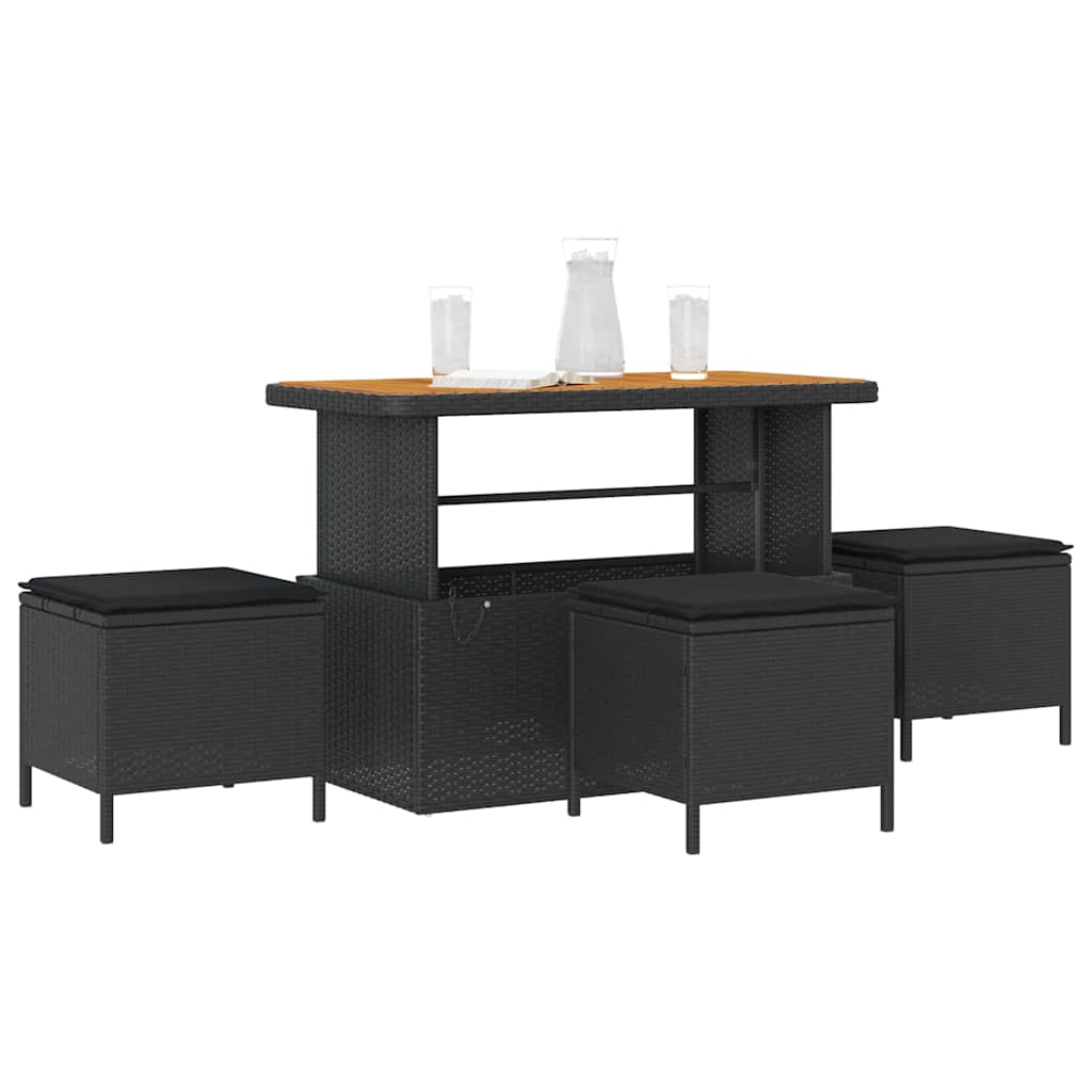 Versatile Garden Dining Set Black Poly Relaxing Seating Patio Relax 