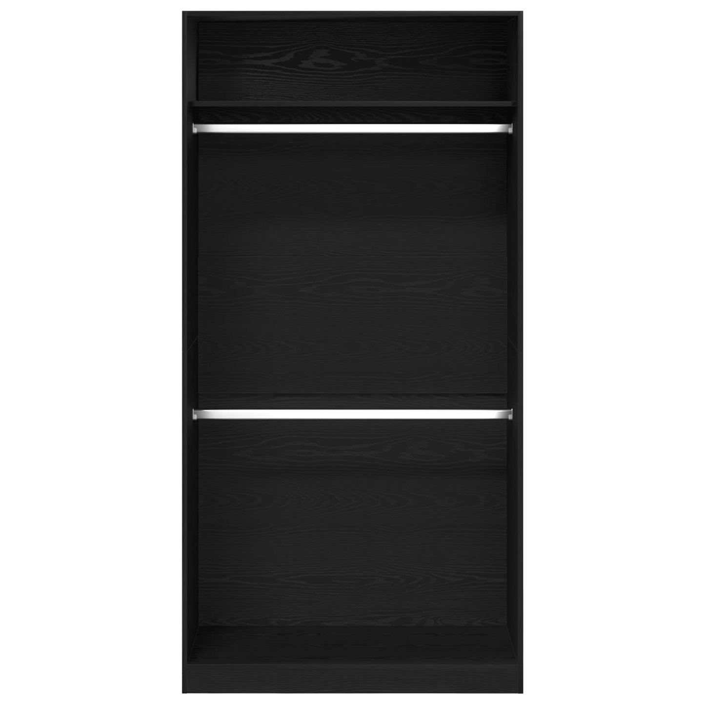 Wardrobe Cabinet with Shelf Black Oak Engineered Wood Clothes Storage Organizer