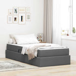 Single Dark Grey Polyester Bed with Under-Bed Storage