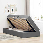 Single Dark Grey Polyester Bed with Under-Bed Storage