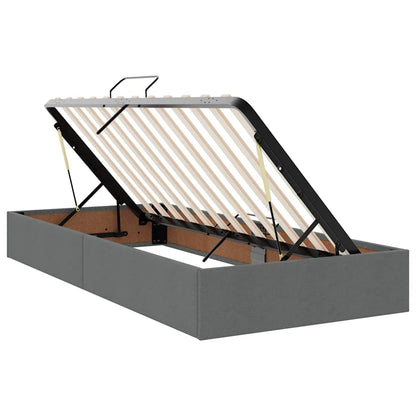 Single Dark Grey Polyester Bed with Under-Bed Storage