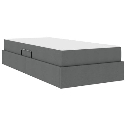 Single Dark Grey Polyester Bed with Under-Bed Storage