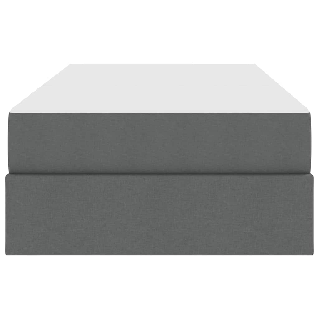 Single Dark Grey Polyester Bed with Under-Bed Storage