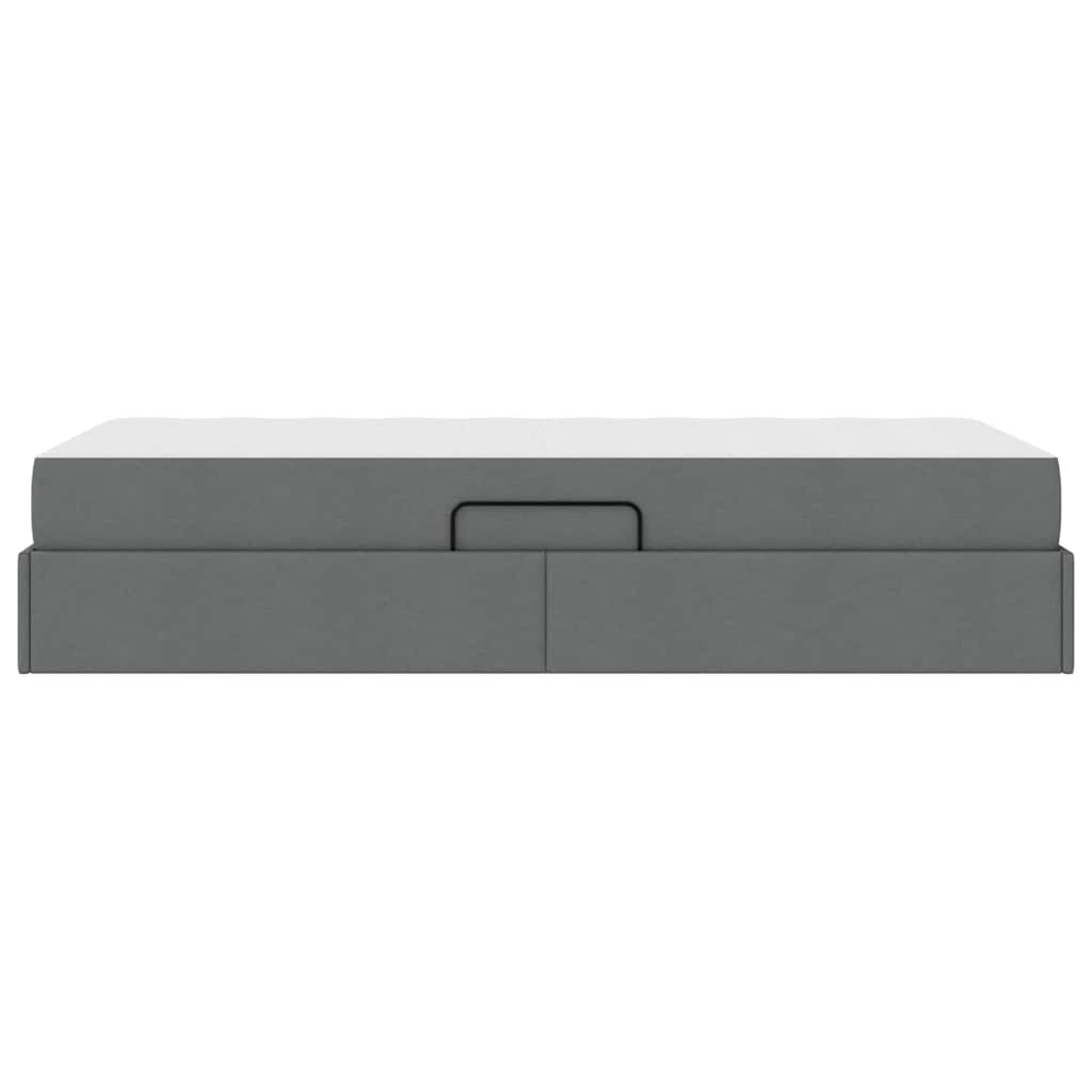 Single Dark Grey Polyester Bed with Under-Bed Storage