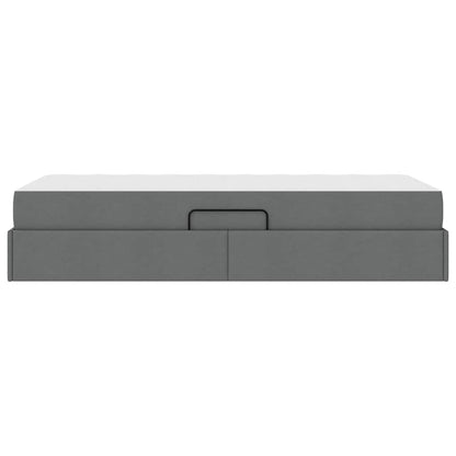 Single Dark Grey Polyester Bed with Under-Bed Storage