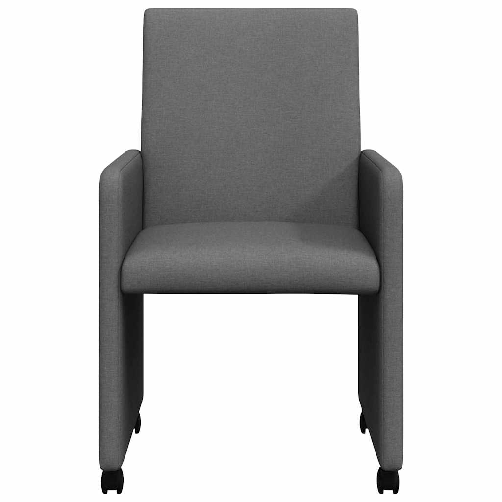 Stylish Dining Chairs 2 pcs Dark grey Fabric - Sleek Modern Look
