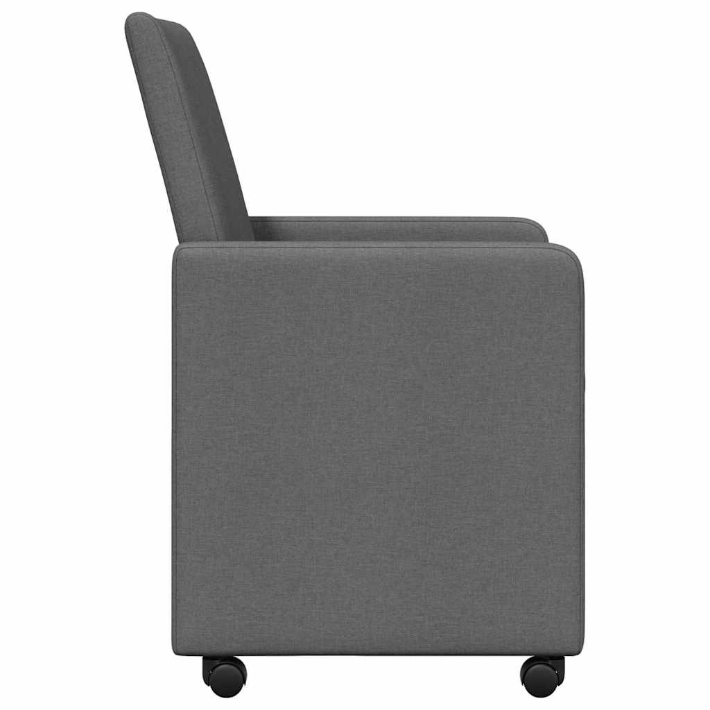 Stylish Dining Chairs 2 pcs Dark grey Fabric - Sleek Modern Look
