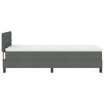 King Single Box Bed with Dark Grey and White Fabric Mattress