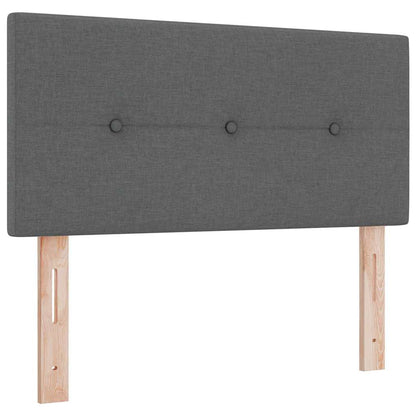 King Single Box Bed with Dark Grey and White Fabric Mattress
