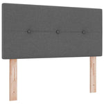 King Single Box Bed with Dark Grey and White Fabric Mattress