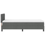 King Single Box Bed with Dark Grey and White Fabric Mattress