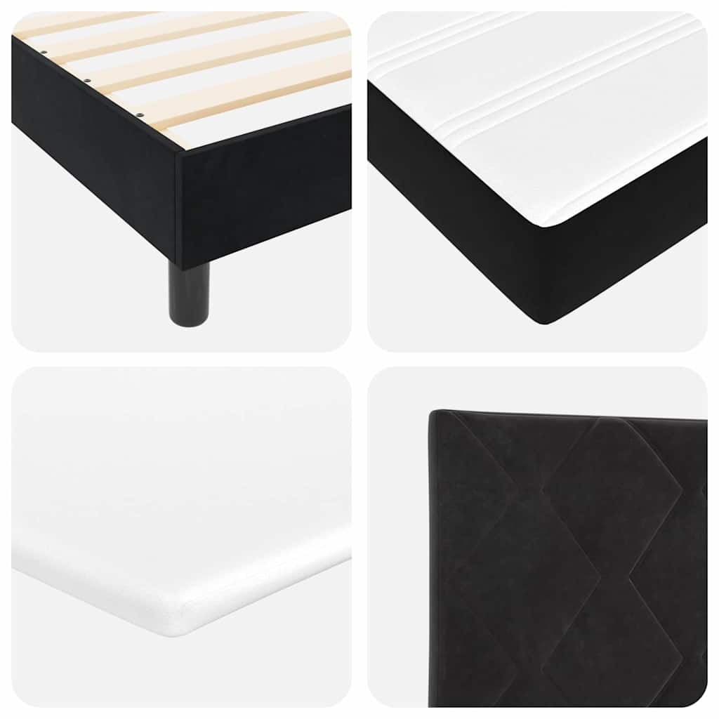 Black and White King Single Box Spring Bed with Durable Fabric Frame
