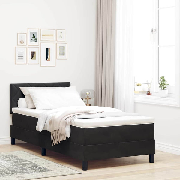  Black and White King Single Box Spring Bed with Durable Fabric Frame