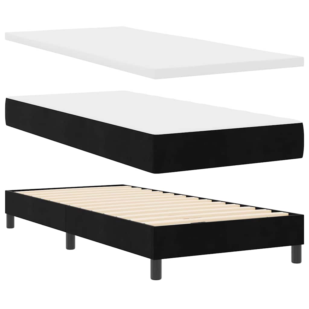Black and White King Single Box Spring Bed with Durable Fabric Frame