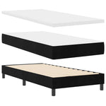 Black and White King Single Box Spring Bed with Durable Fabric Frame