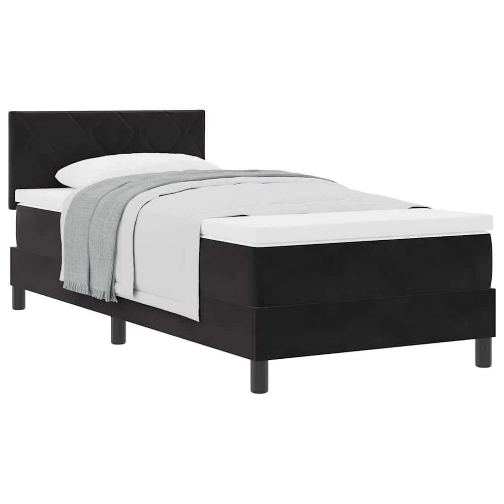 Black and White King Single Box Spring Bed with Durable Fabric Frame