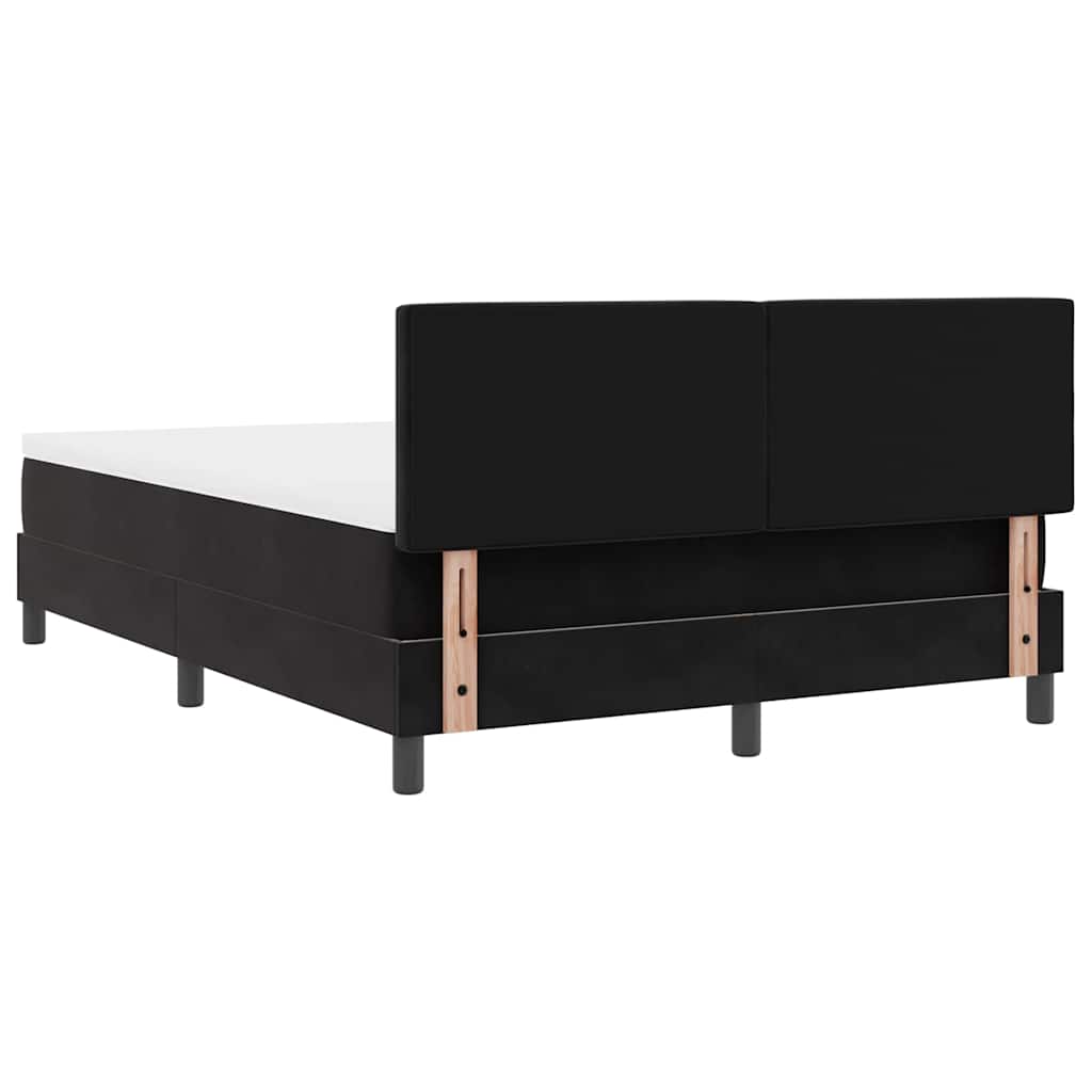 Black and White Box Spring Bed Fabric Frame with Medium Firm Mattress