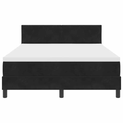 Black and White Box Spring Bed Fabric Frame with Medium Firm Mattress