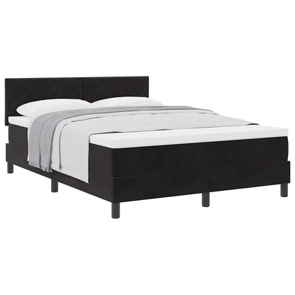 Black and White Box Spring Bed Fabric Frame with Medium Firm Mattress