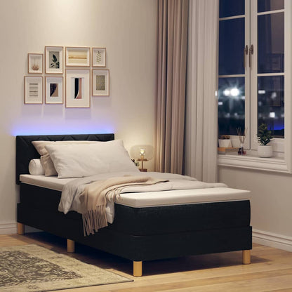 King Single Bed in Black and White Fabric with Adjustable Headboard