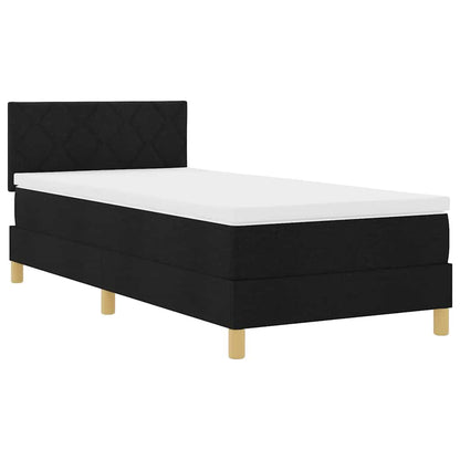 King Single Bed in Black and White Fabric with Adjustable Headboard