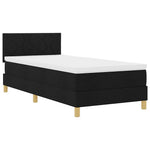 King Single Bed in Black and White Fabric with Adjustable Headboard