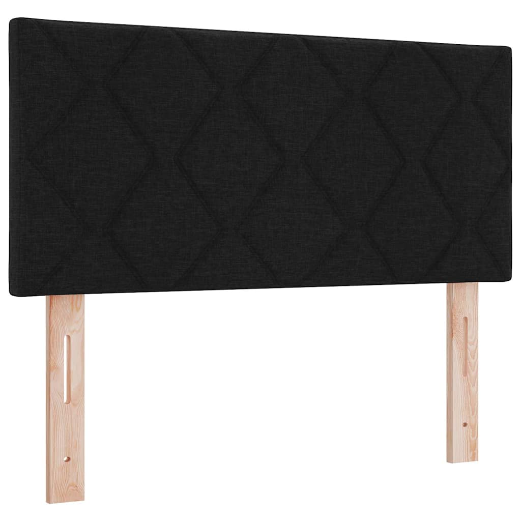 King Single Bed in Black and White Fabric with Adjustable Headboard