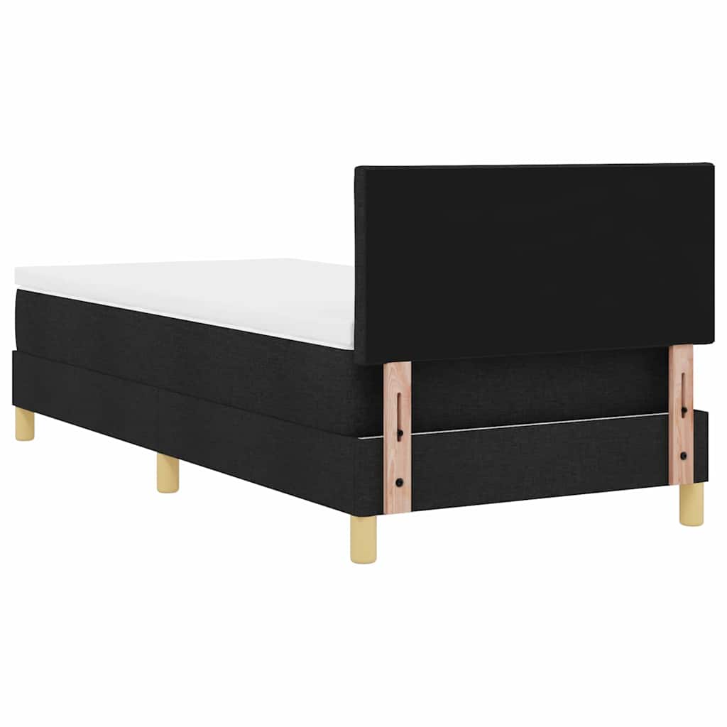 King Single Bed in Black and White Fabric with Adjustable Headboard