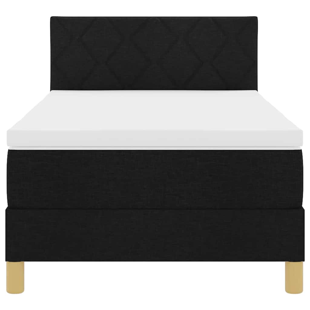 King Single Bed in Black and White Fabric with Adjustable Headboard