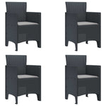 Functional Garden Chair 4 pcs Anthracite Lounge Area Patio Relax