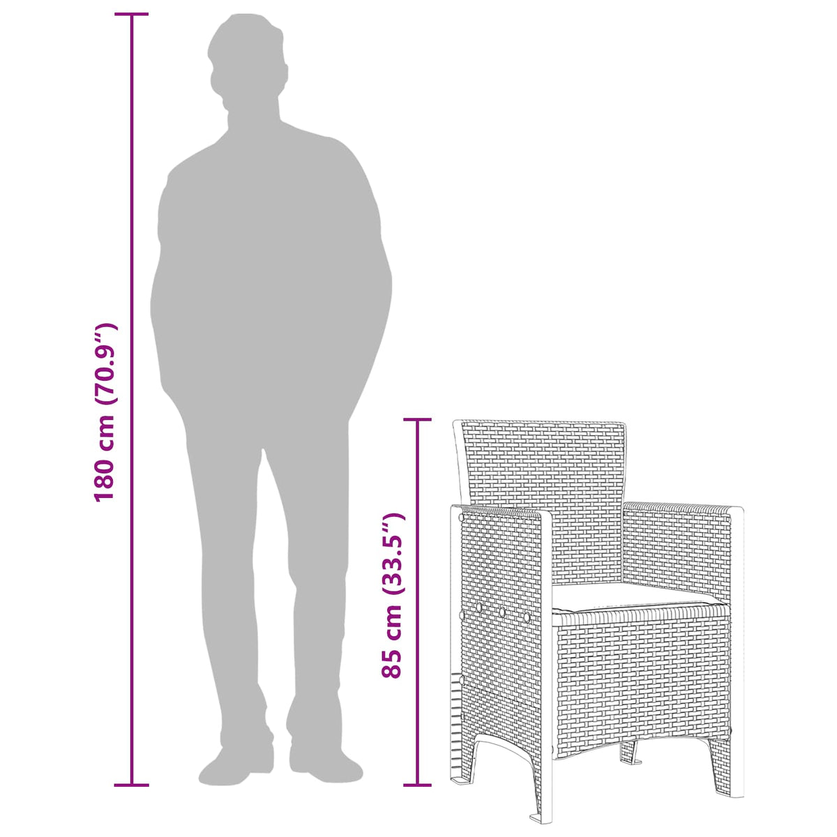 Functional Garden Chair 4 pcs Anthracite Lounge Area Patio Relax 