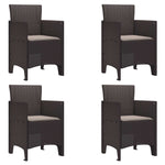 Comfortable Garden Chair 4 pcs Brown Home Use Outdoor Living