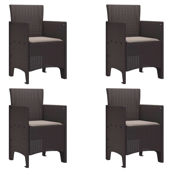  Comfortable Garden Chair 4 pcs Brown Home Use Outdoor Living
