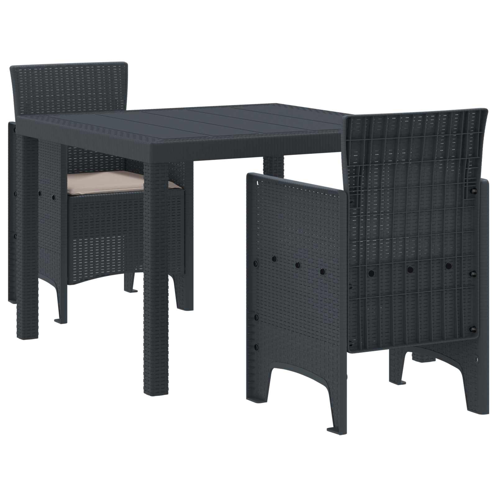 Minimalist Garden Dining Set 3 pcs Indoor Outdoor Use Essentials 