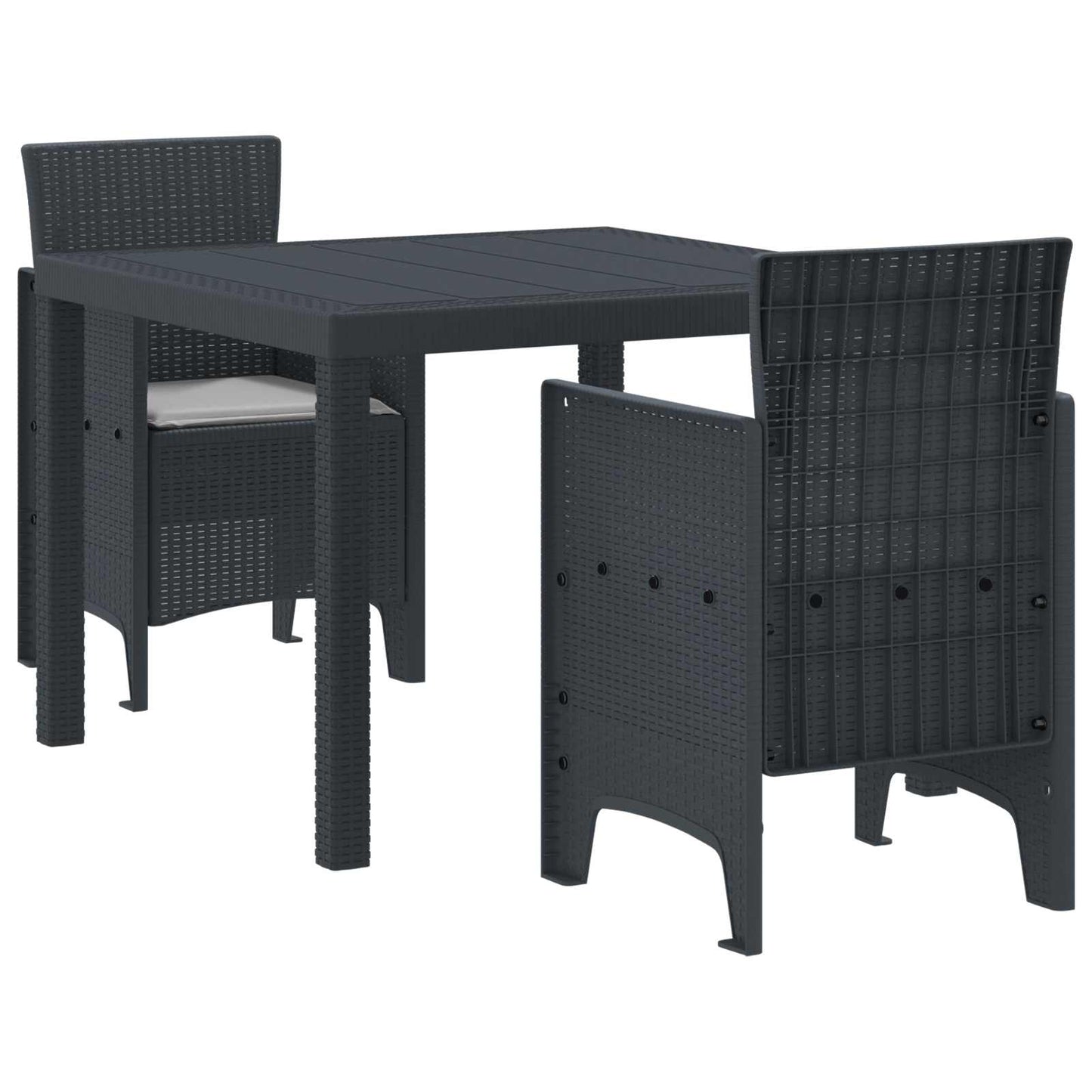 Contemporary Garden Dining Set 3 pcs Indoor Outdoor Use Home Comfort 